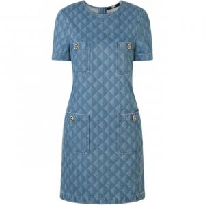 KARL LAGERFELD / Karl Lagerfeld Jeans Женское платье с короткими рукавами KARL LAGERFELD светло-голубого цвета