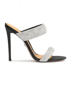 Текстильные мюли с блестящими ремешками Kazar, мультиколор