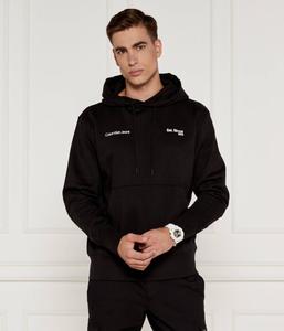 Толстовка мужская Calvin Klein Jeans с надписью и капюшоном, черный