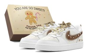 Court Borough GS Couple's, Milk Coffee Cookie, Naughty Anti Aging, удобный и универсальный лоу-топ Nike, коричневый белый