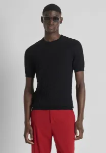 Футболка базового кроя с круглым воротником, короткими рукавами, облегающим силуэтом. Antony Morato, Black