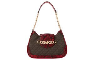 Сумка через плечо женская из кожи теленка с искусственной кожей, темно-коричневая/красная MICHAEL KORS