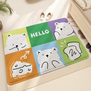 Dajiang Ковер 60х90 см для прихожей с дизайном медведя, грязеотталкивающий, износостойкий, не требует ухода