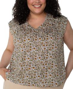 Топ большого размера с короткими рукавами и завязками на спине Liverpool Los Angeles, Olive Leaf