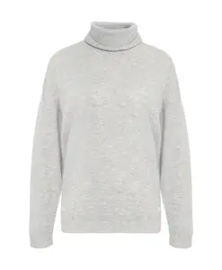 Мягкий вязаный свитер с высоким воротником, серый, осень-зима 2025. Liu Jo, серый