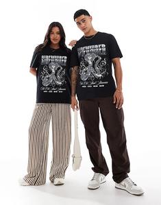 Футболка Sidewinder showcase с принтом спереди, свободного кроя, черного цвета PRNT