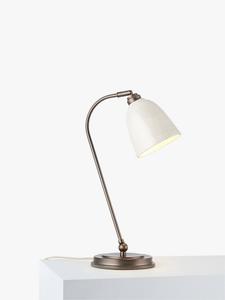 Буртон керамическая настольная лампа с эффектом кракелюра John Lewis, White