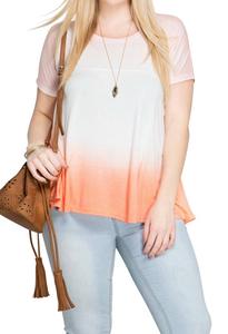 Туника с короткими рукавами Ombre оранжевого цвета SHE + SKY