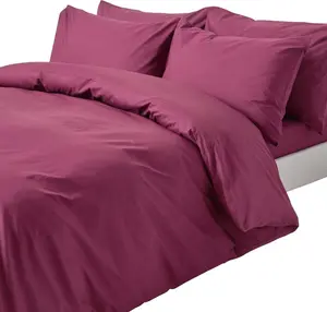 Постельное белье HOMESCAPES бордо сливовое, плотность 200, 135 х 200 см Homescapes