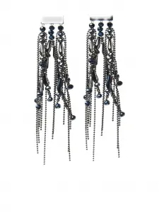 Серьги-кисточки из бисера Peserico, серебряный