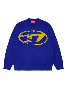 Толстовка с вышитым логотипом Diesel Kids, синий