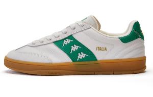 Износостойкие низкие скейтбордские кроссовки унисекс зеленый Kappa, лунно-серый/рубашечно-древесный зеленый-133