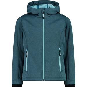 Функциональная куртка для девочек, софтшелловая куртка с капюшоном Cmp, цвет deep lake mel.-acqua 25mn