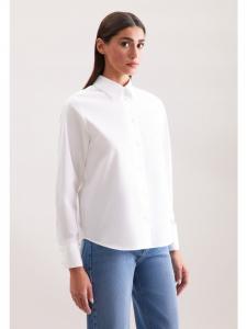 Свободная белая блузка-рубашка Seidensticker
