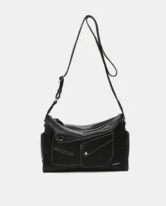 Сумка-бандольер Oceans Diary из переработанных материалов черная Abbacino, черный