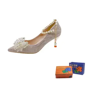 WOXXXN Женские туфли на высоком каблуке серебристо-шампань 5 см, цвет Champagne 5CM