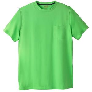 Мужская удлиненная футболка с круглым вырезом Boulder Creek By Kingsize для больших и высоких тяжеловесов с карманами, цвет Electric Green