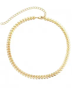 Позолоченное регулируемое колье-чокер с цепочкой «рыбий хвост» Adornia, gold