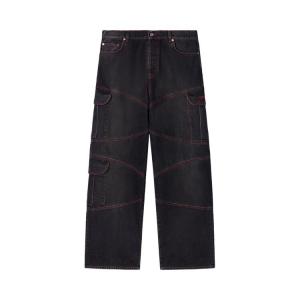 Джинсы Off-White Script Samurai Straight Jeans, цвет Vintage Black/Red