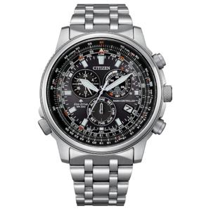 CITIZEN Часы PROMASTER Series Solar Quartz Movement Stainless Steel Strap Watch Unisex Black Dial, Black Dial