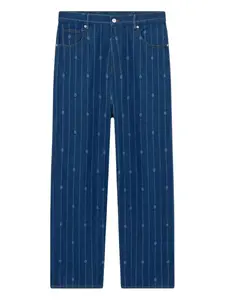 Джинсы в тонкую полоску Drôle De Monsieur, синий