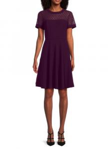 Платье А-силуэта с кружевной кокеткой Focus By Shani, цвет Berry