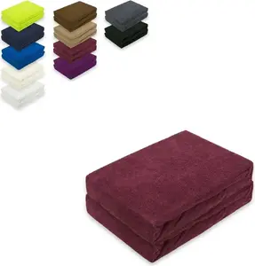 Махровая простыня на резинке, двойная упаковка, резинка по всему периметру, 180-200 х 200 см, цвет бордо Südseetraum