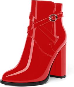 Женские сапоги SKYSTERRY, с легким надеванием, с круглым носком, для вечернего платья, на массивном каблуке, до щиколотки, 10,2 см