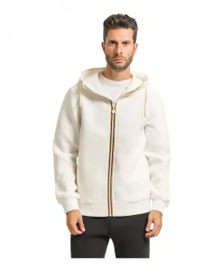 Белый пуловер с регулируемым капюшоном K-Way, белый