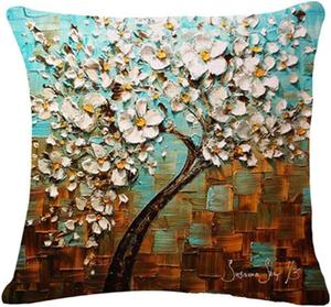 ZUIAI Чехол для подушки винтажный цветочный из хлопка и льна