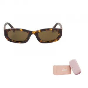 Прямоугольные солнцезащитные очки для женщин в черепаховом цвете MIU MIU, коричневый
