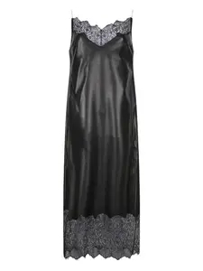 Кожаное платье миди Givenchy, черный