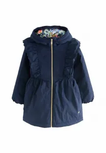 Зимнее пальто прямого кроя с оборками Laura Ashley, Navy