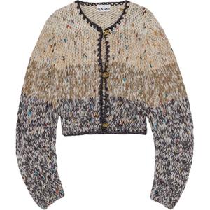 Короткий вязаный кардиган GANNI, разноцветный