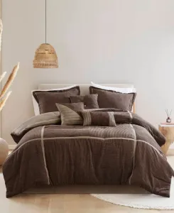Комплект постельного белья Dallas из 7 предметов, размер California King Madison Park, коричневый