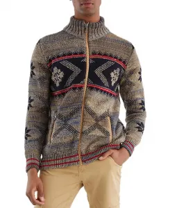 Мужская вязаная куртка на молнии, норвежский узор Leif Nelson, серый