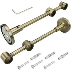 Двойной держатель для карнизов Ø 16 мм Liedeco, Messingfarben/antik