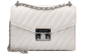 Кожаная наплечная сумка Rose, через плечо обычная женская чисто белая MICHAEL KORS