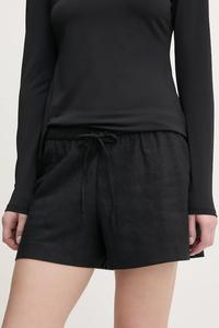 Льняные шорты Abercrombie & Fitch, черный