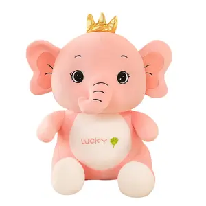 Плюшевая кукла Crown Elephant, высота 40см/50см/60см/80см JIZHUAN, розовый