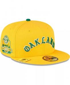 Мужская золотистая приталенная кепка Oakland Athletics City Flag 59FIFTY New Era, золотой