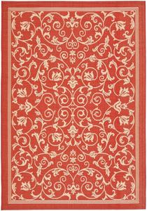 Ковер SAFAVIEH, 69 x 201 см, Washable Rug Outdoor Courtyard Collection - Runner, Red & Natural, Non-Shedding & Easy Cleaning, идеальный для патио, прихожей, гардеробной, коридора, кухни (CY2098-3707)
