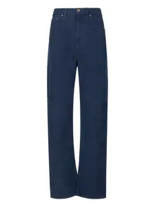 Вельветовые джинсы с нашивкой-логотипом Victoria Beckham, синий