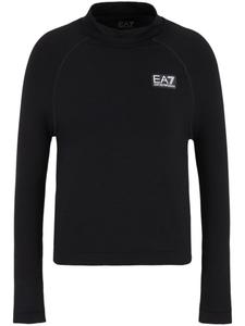 Ea7 Emporio Armani топ с нашивкой-логотипом, черный