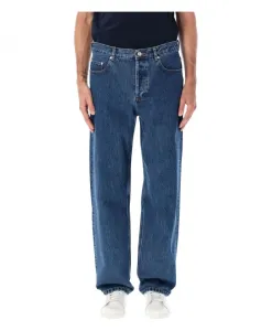 Джинсы цвета индиго, средней посадки, прямого кроя. A.P.C., синий