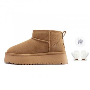 ZHR Термостойкие абразивостойкие платформенные зимние ботинки женские 4,5 см Camel [Водонепроницаемая версия] с подарком, цвет Camel[Platform Waterproof Version]-Gift Included