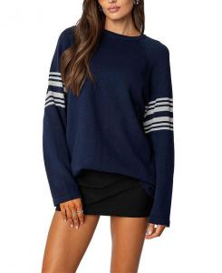 Топ свободного покроя с контрастными полосками Edikted, синий