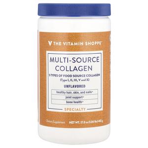 The Vitamin Shoppe, Multi-Source Collagen, без добавок, 482 г (1,06 фунта)