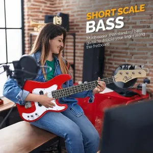 Электрогитара Glarry GP 36 дюймов для детей - красная