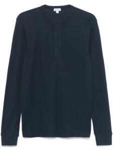 Футболка Sunspel Waffle Henley, синий